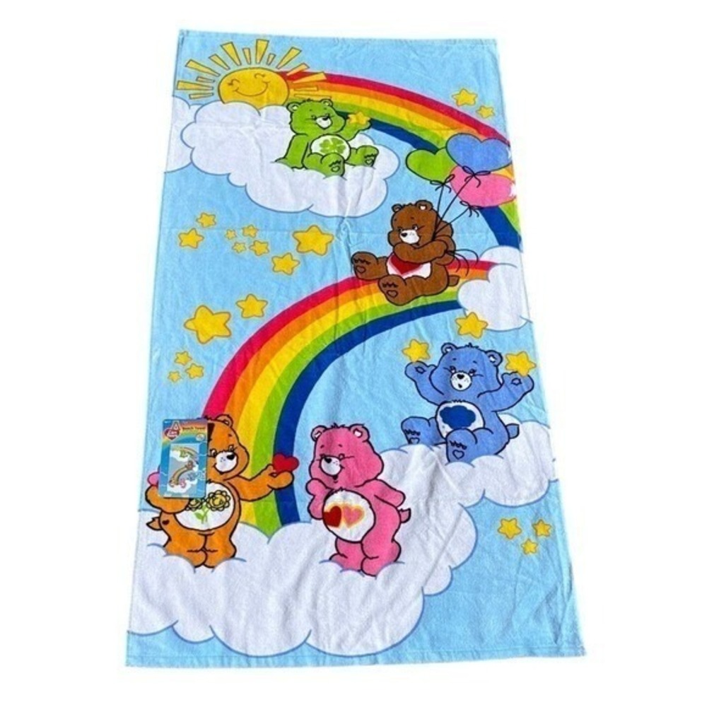 Care Bears Rainbow Beach Towel 28"x58" Spring Summer Gift Kids NEW